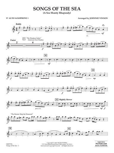Songs of the Sea (A Sea Shanty Rhapsody) - Eb Alto Saxophone 1