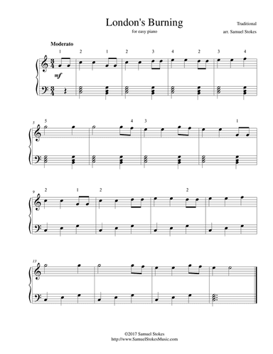 London's Burning - for easy piano