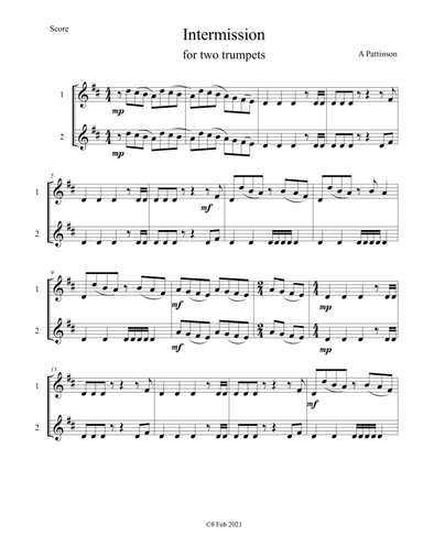 Intermission for two trumpets