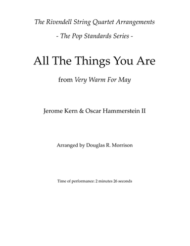 All The Things You Are