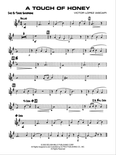 A Touch of Honey: 2nd B-flat Tenor Saxophone