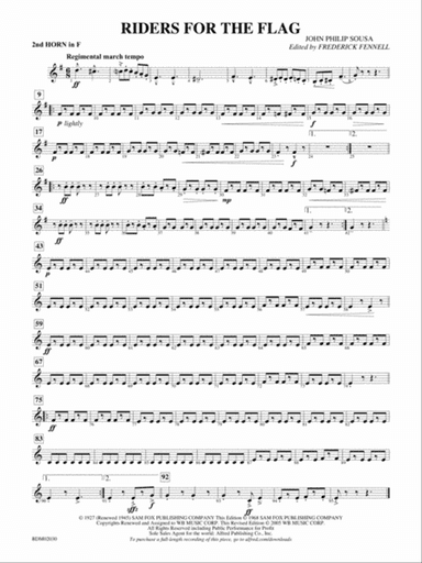 Riders for the Flag: 2nd F Horn