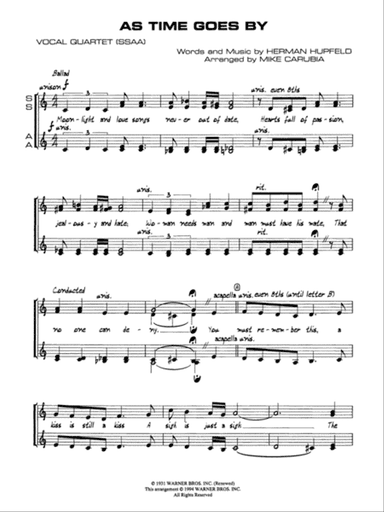 As Time Goes By: SSAA Vocals