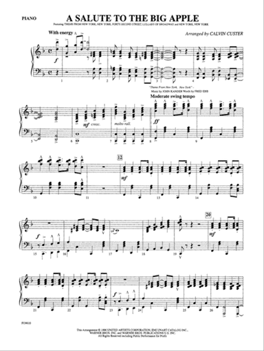 A Salute to the Big Apple: Piano Accompaniment