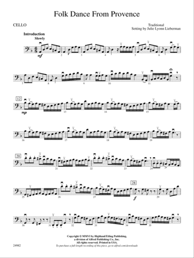 Folk Dance from Provence: Cello