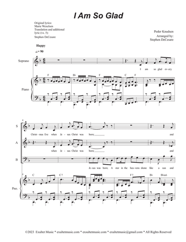 I Am So Glad (Vocal Trio - (SAB)