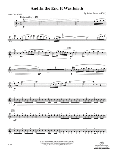 And in the End It Was Earth: 1st B-flat Clarinet