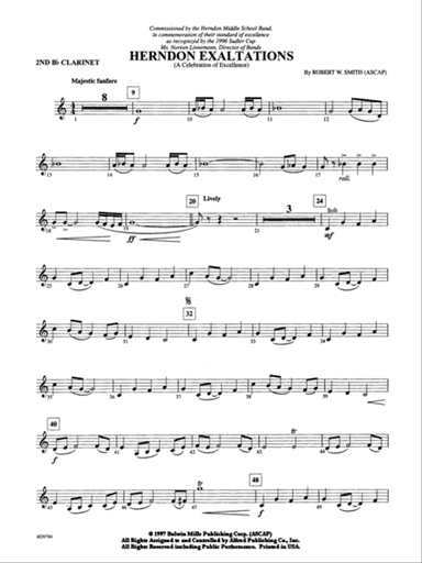 Herndon Exaltations (A Celebration of Excellence): 2nd B-flat Clarinet