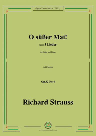 Richard Strauss-O süßer Mai!,in G Major,Op.32 No.4