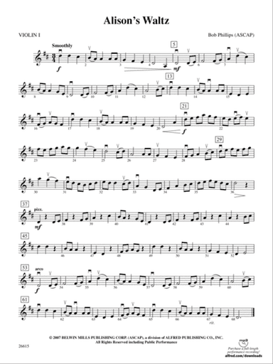 Alison's Waltz: 1st Violin