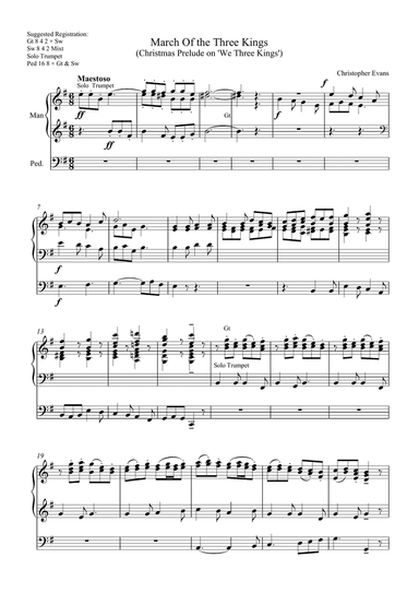 March Of the Three Kings for Organ