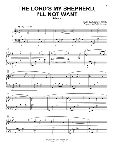 The Lord's My Shepherd, I'll Not Want (arr. Phillip Keveren)
