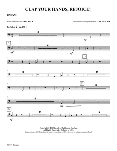 Clap Your Hands, Rejoice!: Timpani