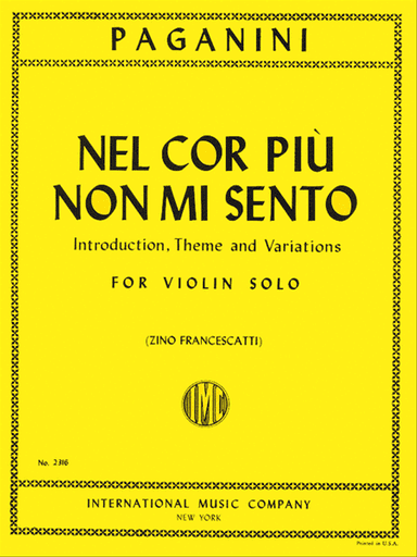 Nel Cor Piu Non Mi Sento