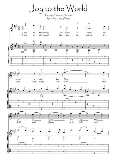 Joy to the World Christmas Carol Violin guitar duet