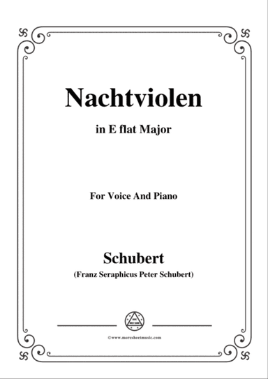 Schubert-Nachtviolen in E flat Major,for voice and piano