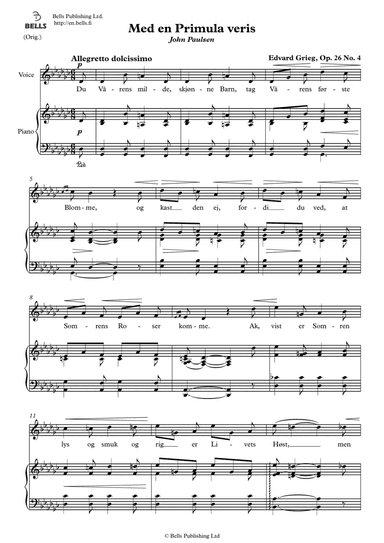 Med en Primula veris, Op. 26 No. 4