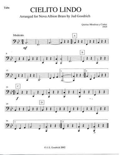"Cielito Lindo" for brass quintet