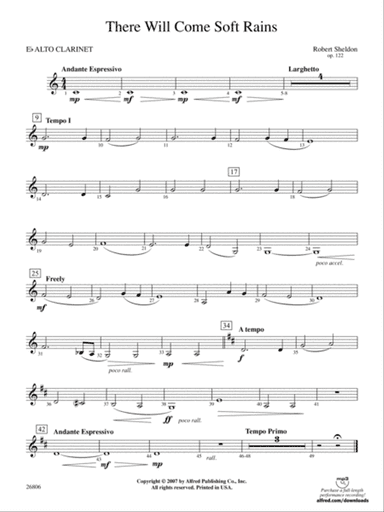 There Will Come Soft Rains: E-flat Alto Clarinet