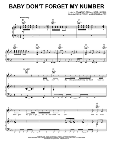 Baby Don't Forget My Number