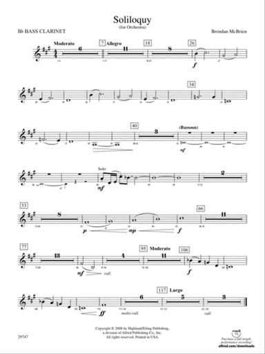 Soliloquy for Orchestra: B-flat Bass Clarinet