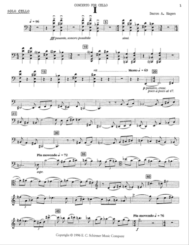 Concerto for Cello and Chamber Orchestra or Wind Ensemble (Downloadable Solo Cello Part)