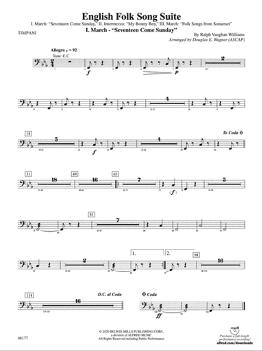 English Folk Song Suite: Timpani