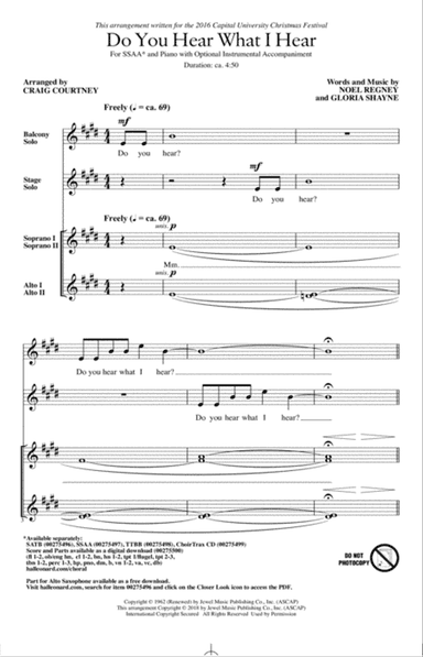 Do You Hear What I Hear (arr. Craig Courtney)