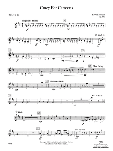 Crazy for Cartoons: (wp) 1st Horn in E-flat