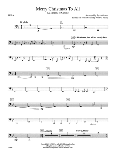 Merry Christmas to All (A Medley of Carols): Tuba