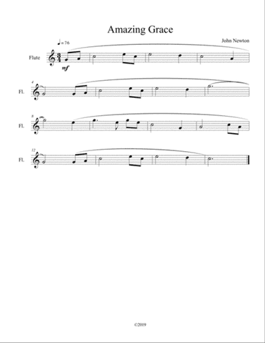 Amazing Grace for solo flute