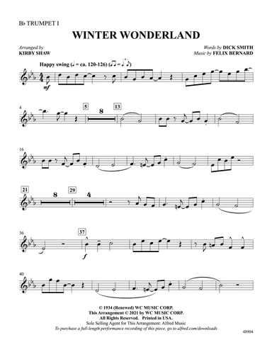 Winter Wonderland: 1st B-flat Trumpet
