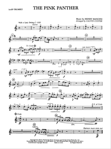 The Pink Panther: 1st B-flat Trumpet
