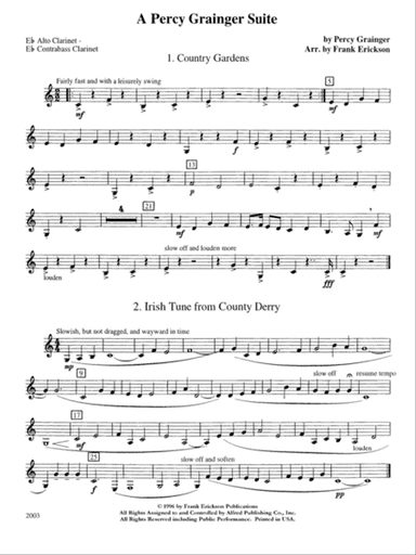 A Percy Grainger Suite: E-flat Alto Clarinet