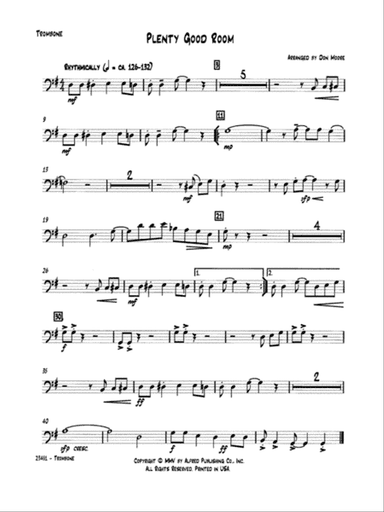 Plenty Good Room: 1st Trombone