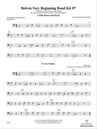 Belwin Very Beginning Band Kit #7: 1st Trombone
