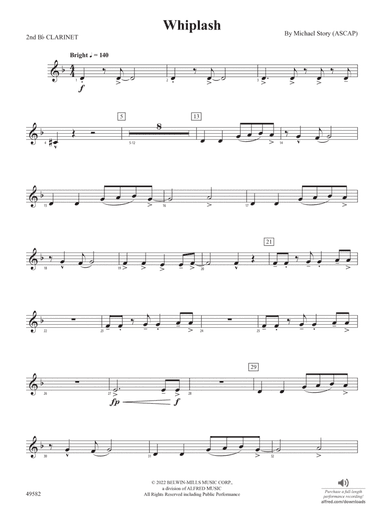 Whiplash: 2nd B-flat Clarinet
