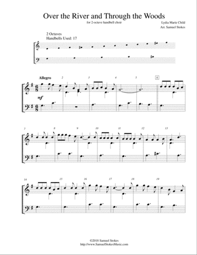Over the River and Through the Woods - for 2-octave handbell choir
