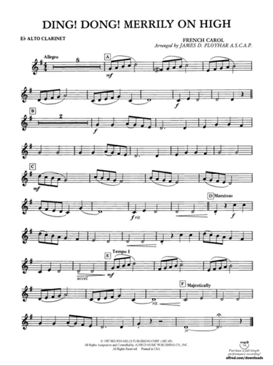 Ding! Dong! Merrily on High: E-flat Alto Clarinet