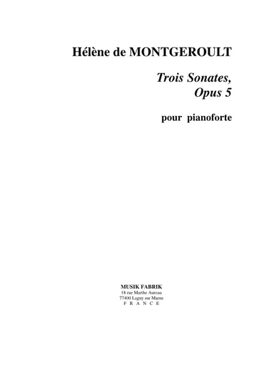Three Piano Sonatas, Opus 5