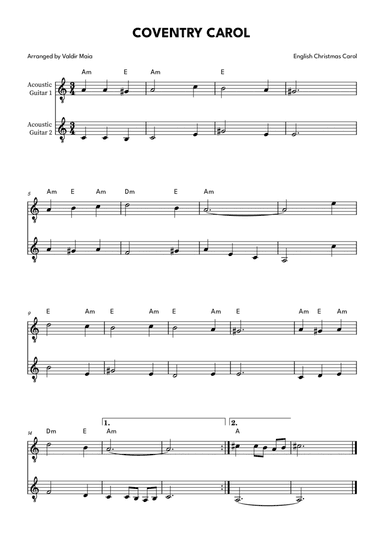 Coventry Carol - Acoustic Guitar Duet