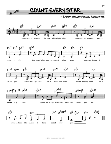 Count Every Star (Low Voice)