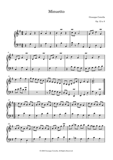 Minuetto Op. 12 No. 6