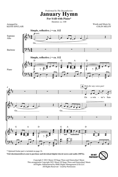 January Hymn (arr. Keith Sinclair)