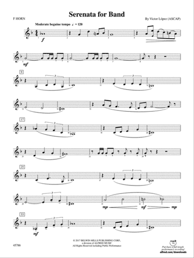 Serenata for Band: 1st F Horn