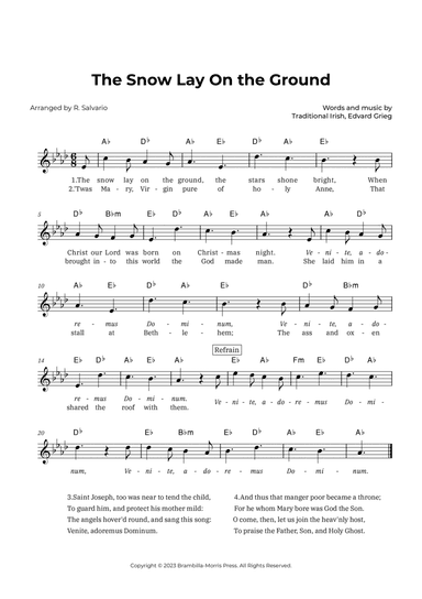 The Snow Lay On the Ground (Key of A-Flat Major)