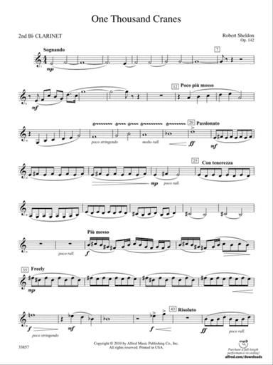 One Thousand Cranes: 2nd B-flat Clarinet