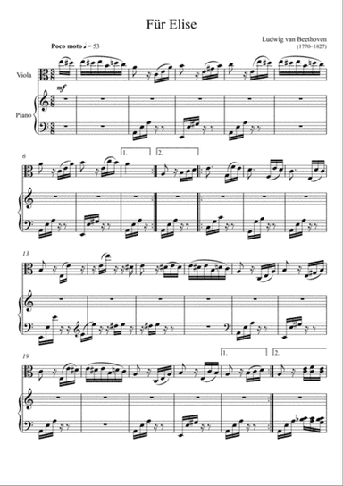 Beethoven - Für Elise (Viola Solo)