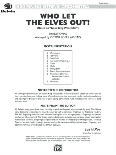 Who Let the Elves Out?: Score