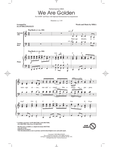 We Are Golden (arr. Alan Billingsley)